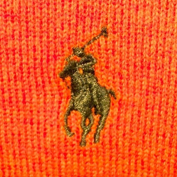 Orange Polo Ralph Lauren 1/4 Zip Sweater Size M - Picture 3 of 7